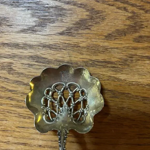 Whiting Louis XV Sterling Silver 1891 Solid Bon Bon Nut Spoon 4 1/2" Party Glam - Picture 4 of 4